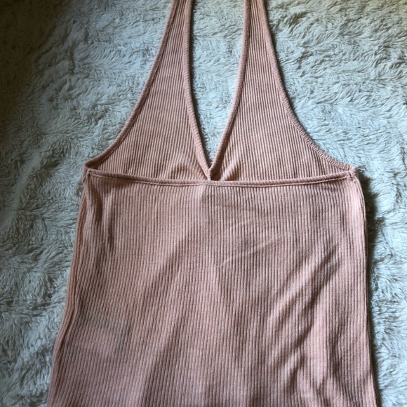 Blush Halter Top Deep V-neck - Picture 2 of 2